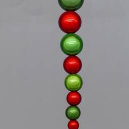 Red & Green Icicle Christmas Ornaments, Iridescent Tree Decorations, Long Hanging Ornament, Glowing Reflective Miracle Beads - thumbnail 4
