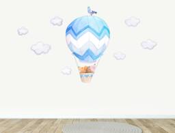 Hedgehog in A Hot Air Balloon Wall Decal For Kids Rooms & Nurseries - Peel Stick Fabric Stickers