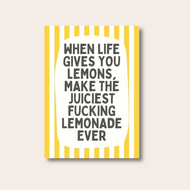 Funny Quote Kitchen Wall Print, When Life Gives You Lemons Home Decor, Modern Typography Poster, Art - image 1