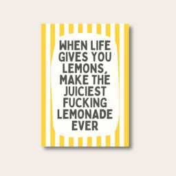 Funny Quote Kitchen Wall Print, When Life Gives You Lemons Home Decor, Modern Typography Poster, Art - thumbnail 1