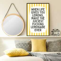 Funny Quote Kitchen Wall Print, When Life Gives You Lemons Home Decor, Modern Typography Poster, Art - thumbnail 3