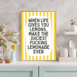 Funny Quote Kitchen Wall Print, When Life Gives You Lemons Home Decor, Modern Typography Poster, Art - thumbnail 2