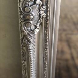 High Quality Statement Antique Silver Large Swept Gilt Ornate French Overmantle Fireplace Mantle Leaner Wall Beveled Mirror 4 Ft X 3 - thumbnail 4