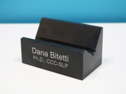 Personalized Black Marble Business Card Holder - Laser Engraved