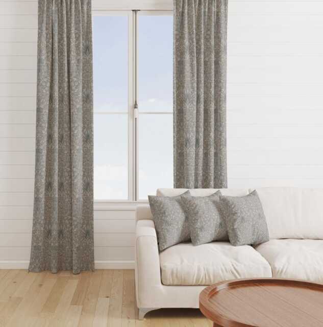 Custom Made William Morris Snakeshead Dove Blackout Lining Curtains 3 - image 1