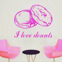 Donut Wall Decal Removable Vinyl Sticker T996 - thumbnail 1