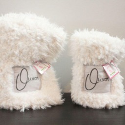 Faux Fur Baby Blanket Lovey Personalized Name Double Sided Llama Fur Gift Rose Ivory Grey Newborn Plush Photo Prop Toddler - thumbnail 3