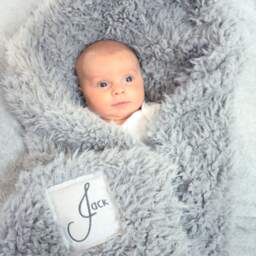 Faux Fur Baby Blanket Lovey Personalized Name Double Sided Llama Fur Gift Rose Ivory Grey Newborn Plush Photo Prop Toddler - thumbnail 2