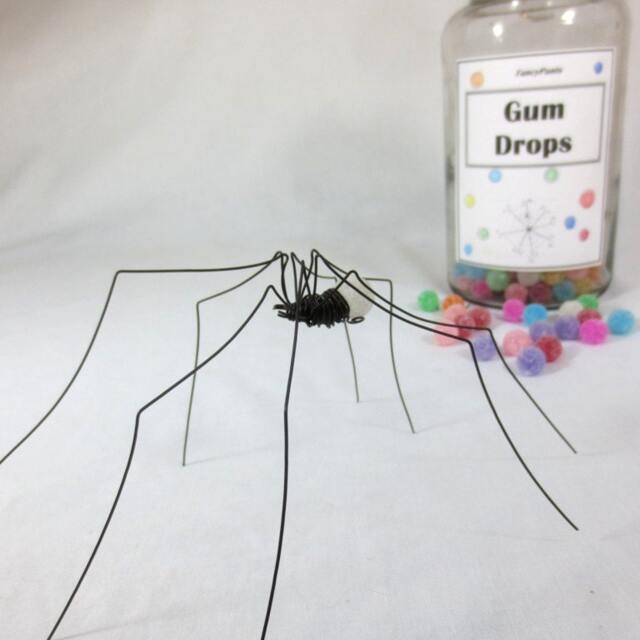 White Long-Legged Clove Gumdrop Spider Repurposed Sculpture - image 1