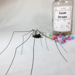 White Long-Legged Clove Gumdrop Spider Repurposed Sculpture