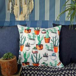 Cactus Watercolor Pillow Cover, Bohemian Decor - thumbnail 4