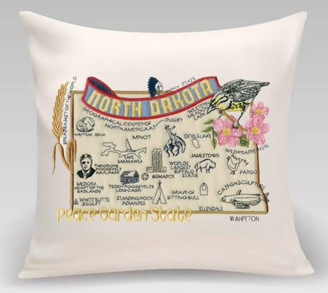 North Dakota State Pillow With Feather Insert - image 1