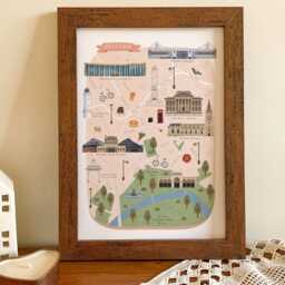 Preston Map, Illustrated Map Of Preston, Print, Art, Travel, Poster, Gift, University Lancashire - thumbnail 2