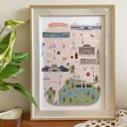 Preston Map, Illustrated Map Of Preston, Print, Art, Travel, Poster, Gift, University Lancashire - thumbnail 1