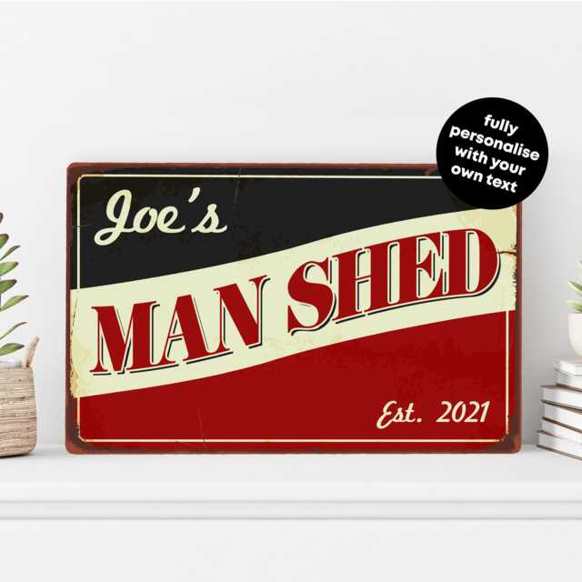 Vintage Garage Man Cave Sign Personalised Metal Wall Art Classic Car ...