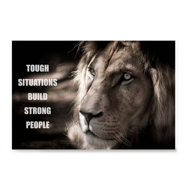 Most Popular Lion Theme Quote Posters - Power Strength Brave Beast Motivational Quotes Wall Art Print For Home Office - image 1