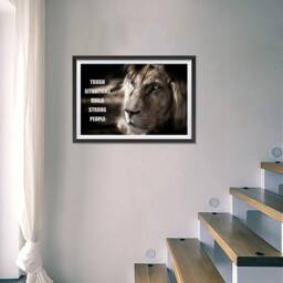 Most Popular Lion Theme Quote Posters - Power Strength Brave Beast Motivational Quotes Wall Art Print For Home Office - thumbnail 3
