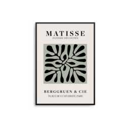 Matisse Inspired Print Black & Sage Green Abstract Art - thumbnail 1