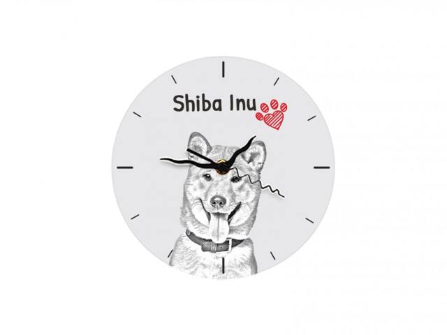 Shiba Inu, Free Standing Mdf Floor Clock With An Image Of A Dog - image 1