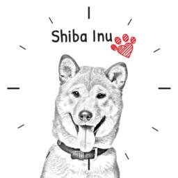 Shiba Inu, Free Standing Mdf Floor Clock With An Image Of A Dog - thumbnail 2
