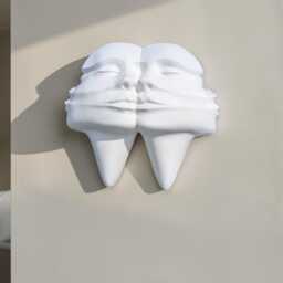 Abstract Face Wall Sculpture, Dual 3D Art, Modern Minimalist Decor, Contemporary Home Decor - thumbnail 3