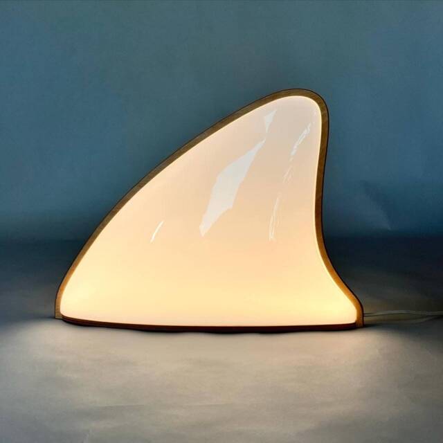 White Shark Fin Floor Lamp Ocean Theme Marine Decor - image 1