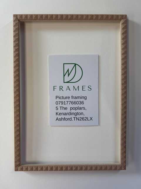 Handmade Rustic Wood Picture Frame A4, Pyramid Design - image 1