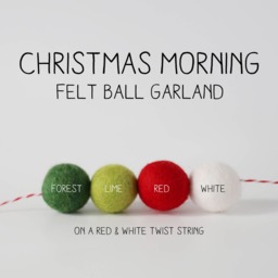 Christmas Garland - Felt Ball Traditional Holiday Decor Pom Pom Gifts - thumbnail 2