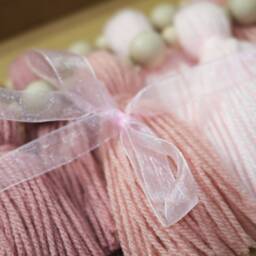 Tassel Garland - Custom Nursery Decor Bunting Wall Hanging Boho Yarn Pink Shelf - thumbnail 2