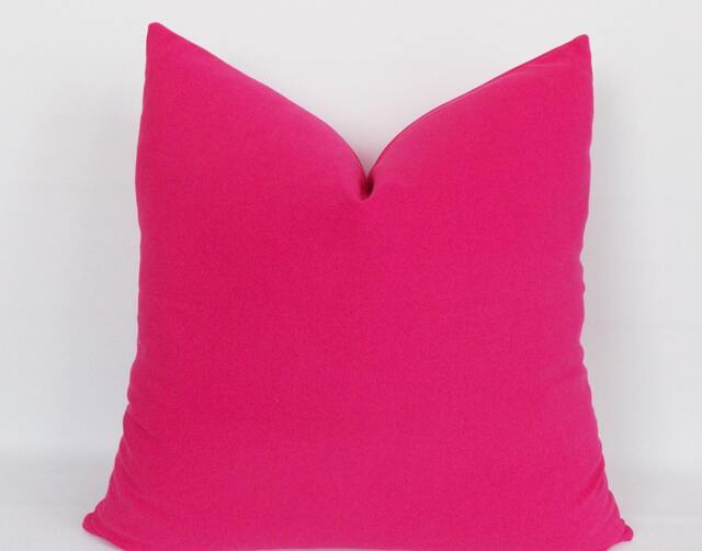 Fushia Cotton Canvas Throw Pillow Cover Accent Decor - image 1