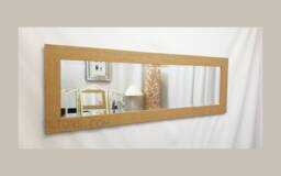 Oltons Natural Oak Finish Wood Frame Wall Mirror Rectangular Bevelled Glass 132x46cm Modern Home Decor Full-Length Long Design Made in UK