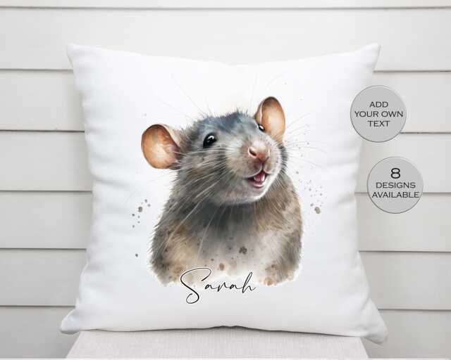 Personalised Rat Cushion With Name - Home D??cor Keepsake Pet Portrait Pillow - image 1