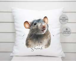 Personalised Rat Cushion With Name - Home D??cor Keepsake Pet Portrait Pillow