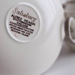 Salisbury Alfred Meakin Tea Cup & Saucer/ Hand Engraved Pattern/Floral Design - thumbnail 3