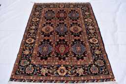Handmade Wool Afghan Rug Traditional Geometric Carpet - 5x6.10 Ft