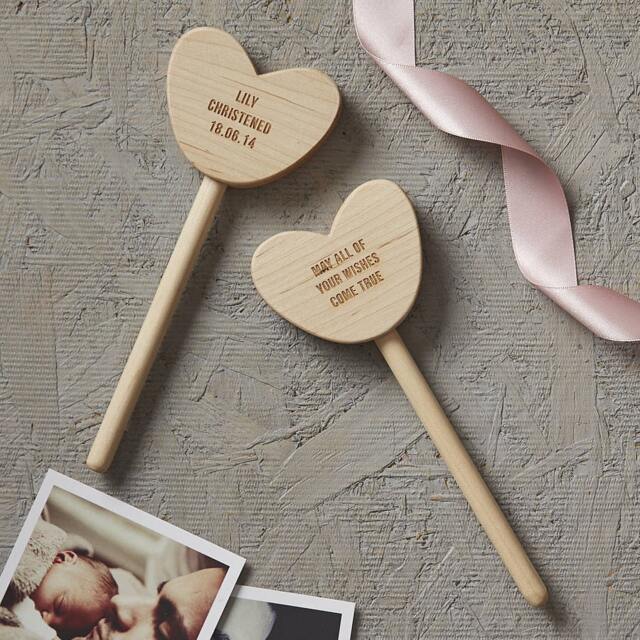 Personalised Christening Keepsake Heart Wand - image 1