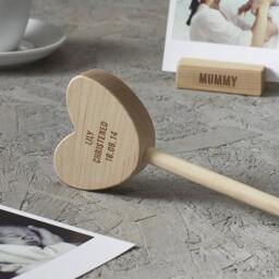 Personalised Christening Keepsake Heart Wand - thumbnail 2