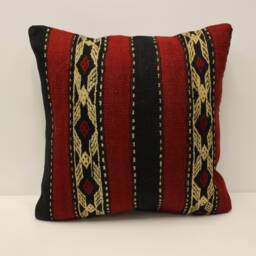 Throw Kilim Pillow Case, 20x20 in 50x50 cm, Turkish Cushion, Art Deco Cover, Sofa Home Decor, 4Ef-444 - thumbnail 1