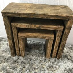 Rustic Reclaimed Nest Of Tables. Made From Scaffold Boards - thumbnail 3