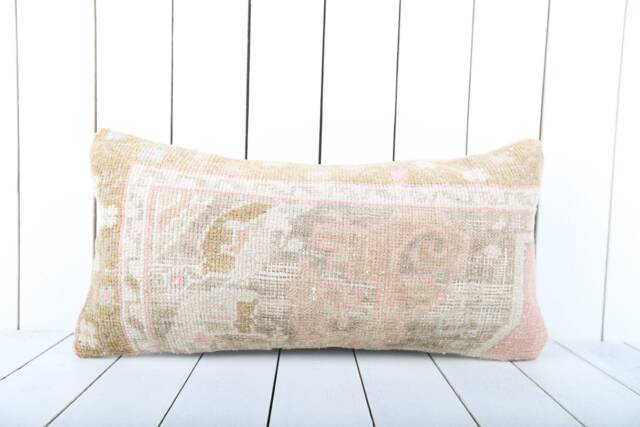 Kilim Lumbar Pillow Cover Vintage Turkish Home Decor - 12x24 Inch - image 1