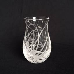 Small Hand Engraved Glass Vase - Dartington Crystal Ocean Decor Decorative Sea Anemone Marine Life - thumbnail 2