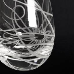 Small Hand Engraved Glass Vase - Dartington Crystal Ocean Decor Decorative Sea Anemone Marine Life - thumbnail 3