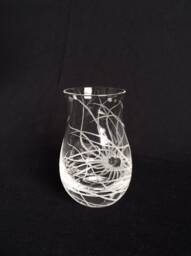 Small Hand Engraved Glass Vase - Dartington Crystal Ocean Decor Decorative Sea Anemone Marine Life - thumbnail 1