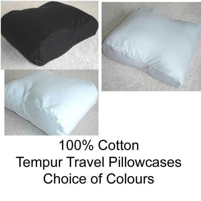 Tempur Original Travel Pillow Cover Only Small Black White Grey Case Neck Orthopaedic Cushion Cotton Thread Count Pillowcase Plain Solid - image 1