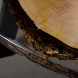 Custom Round Dining Table Made Of Walnut, Uv Resin With Steel Legs, Live Edge For A Modern Apartment, Crystal Epoxy Table - thumbnail 4