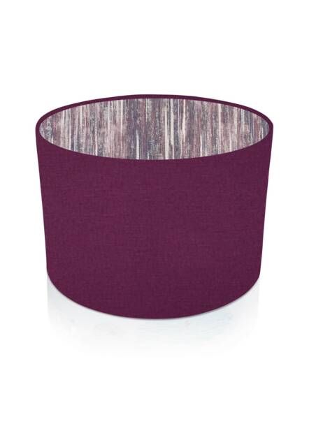 Handmade Aubergine Floral Lampshade, Zephyr Blush Pink Interior - image 1