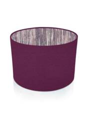 Handmade Aubergine Floral Lampshade, Zephyr Blush Pink Interior - thumbnail 1