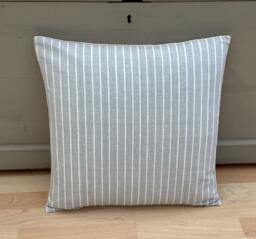 Handmade Aqua Blue Stripe Linen Cushion Cover Country Pillow Sham - thumbnail 1