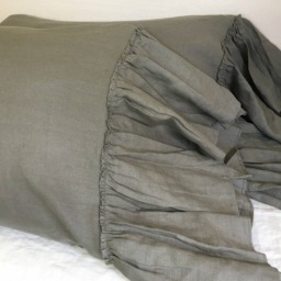 Linen Pillow Cases Set Of 2, Mermaid Long Ruffle, French Country Farmhouse Style, Shabby Chic Bedding, Multiple Colors - thumbnail 4