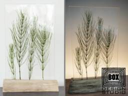 Table Lamp With Dried Horsetail Contemporary Modern Scandinavian Accent Lamp, Rustic Lamps For Tables, Night Light Nursery - thumbnail 1